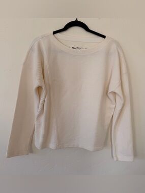 Anthropologie Cream Ribbed Long Sleeve Sweater Size XS
